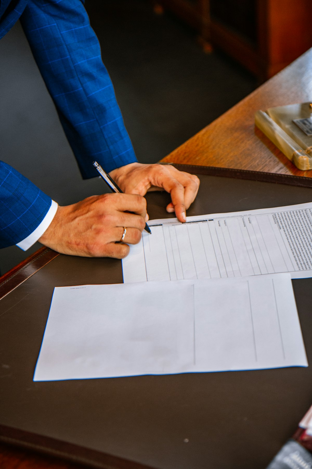 Filling out official property forms
