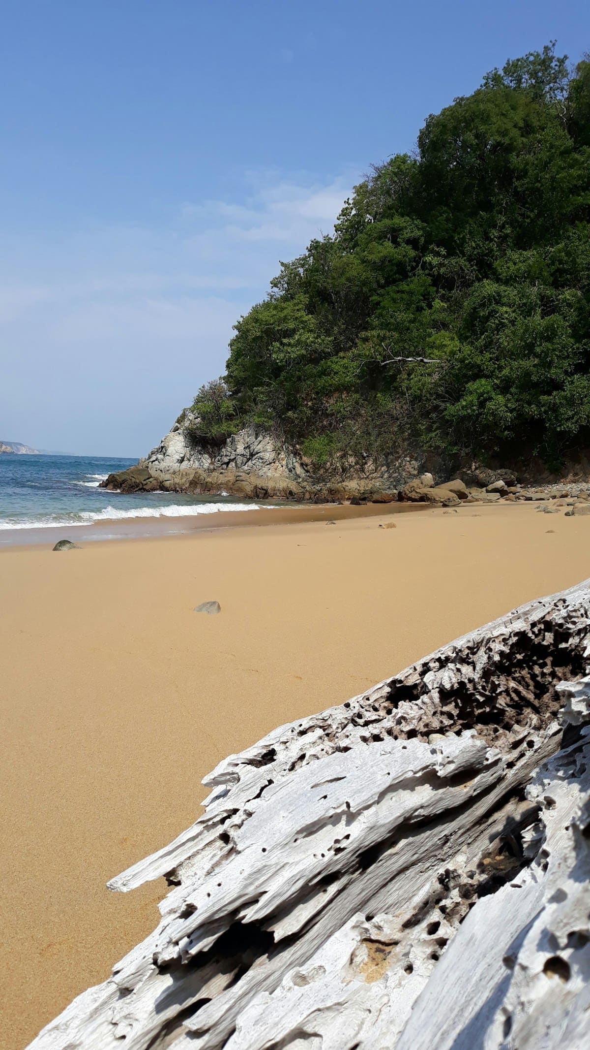 People relaxing on a tropical beach during high season