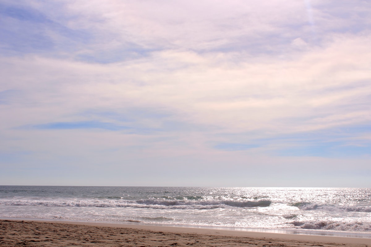 Waves crashing on the Pacific shore