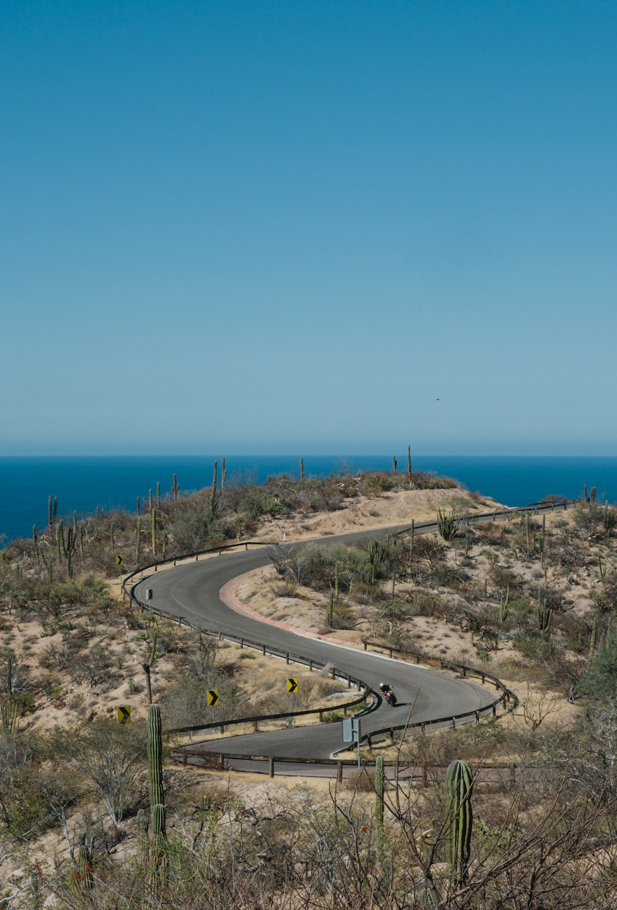 Road stretching along the coast with ocean views