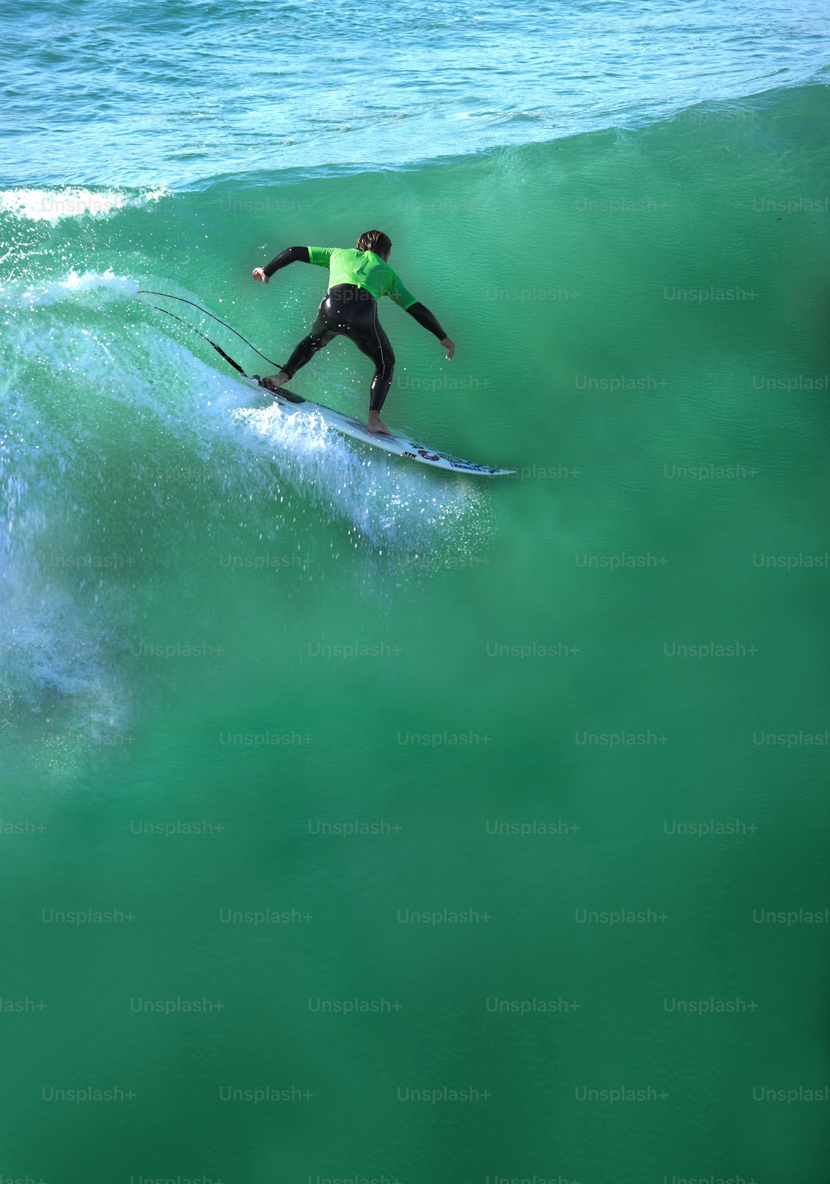 Surfer catching a wave on the Pacific coast